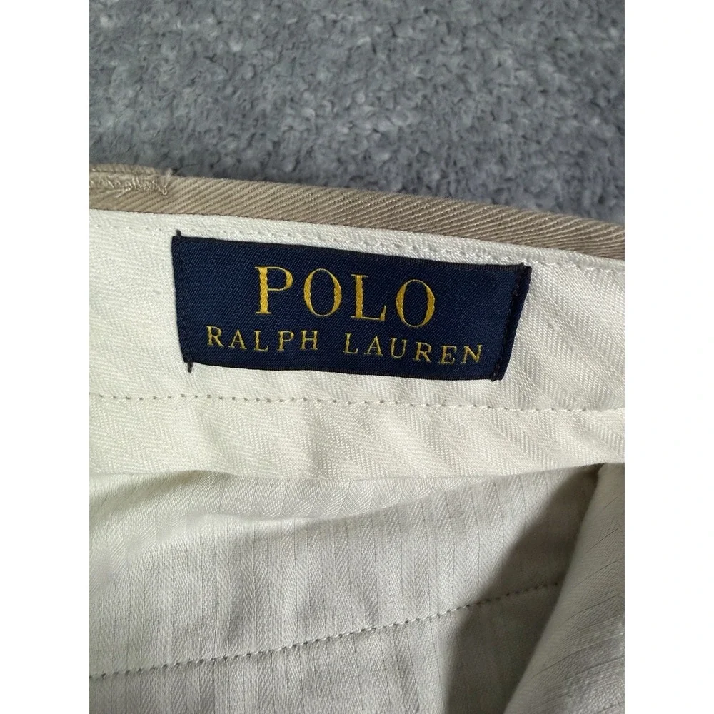 Polo Ralph Lauren Men's 38x30 Beige Khaki Pleated Chino Pants Classic Fit Casual